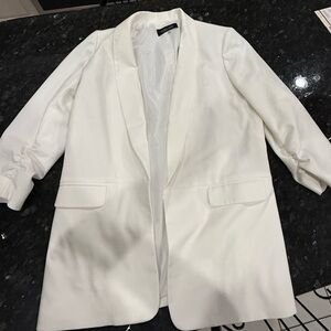 Black Label By Evan Picone Classic White Ivory 3/4 Sleeve Blazer